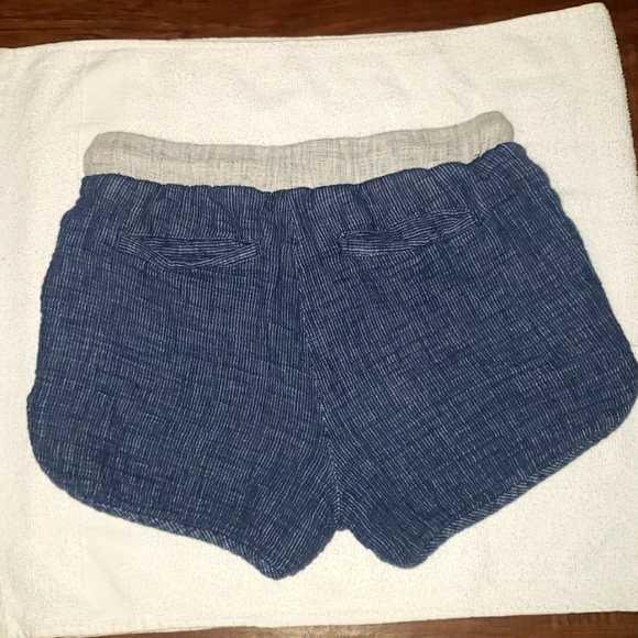Madewell Blue Pull-On Tryout Cotton Linen Shorts | Sz. XS | Elastic Waist - Picture 4 of 7
